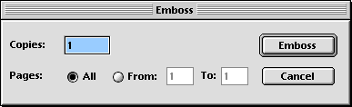 [Emboss Dialog Box]